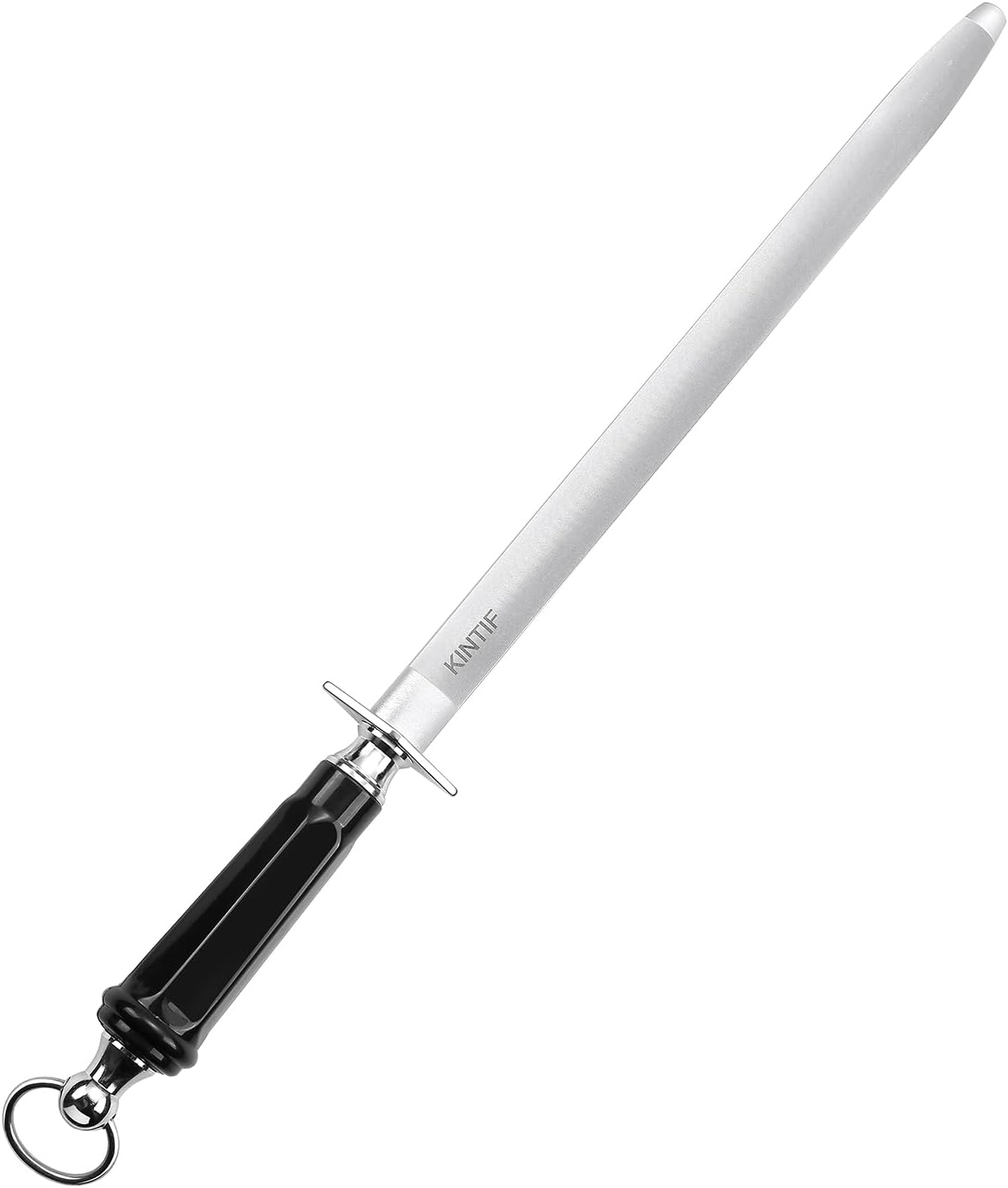 Honing Steel Professional Knife Sharpeners,10 inch Sharpening Steel Honing Rod,High Carbon Sharpening Rod, Fine Lines, High hardness,Wear Resistant, knife sharpening