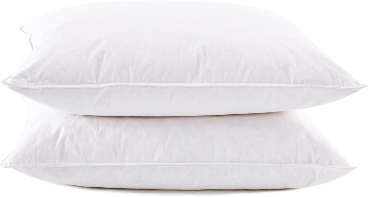 puredown Premium White Goose Feather and Down Pillow Set with Luxury Pillow 500 Fill Power, Set of 2 King Size
