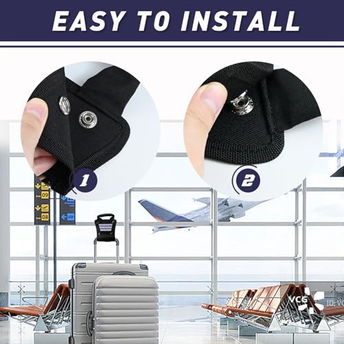 Image of Luggage Handle Extender with 8-Inch Adjustable Nylon Strap & Aluminum Connector - Heavy Duty, Reflective Safety, Ergonomic Grip - Tool-Free Install for Carry-Ons & Travel Bags