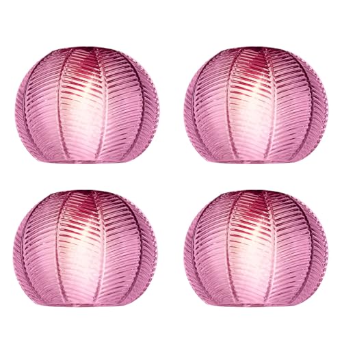 Qufute 4 Pack Purple Ripple Glass Lamp Shades 5.9 Inch Round Replacement Glass Globes Modern Textured Light Shade Covers for Wall Sconces, Ceiling Pendant Lights & Vanity Light Fixtures