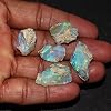Rough Opal 5pcs Fire - Red, Green, Blue, Yellow, Mix, Natural A+ Raw Ethiopian Rainbow Opal Stone, Rough Crystals Gemstone, Jewelry Making Supplies, Energy Healing Stone, DIY-Crafts October Birthstone