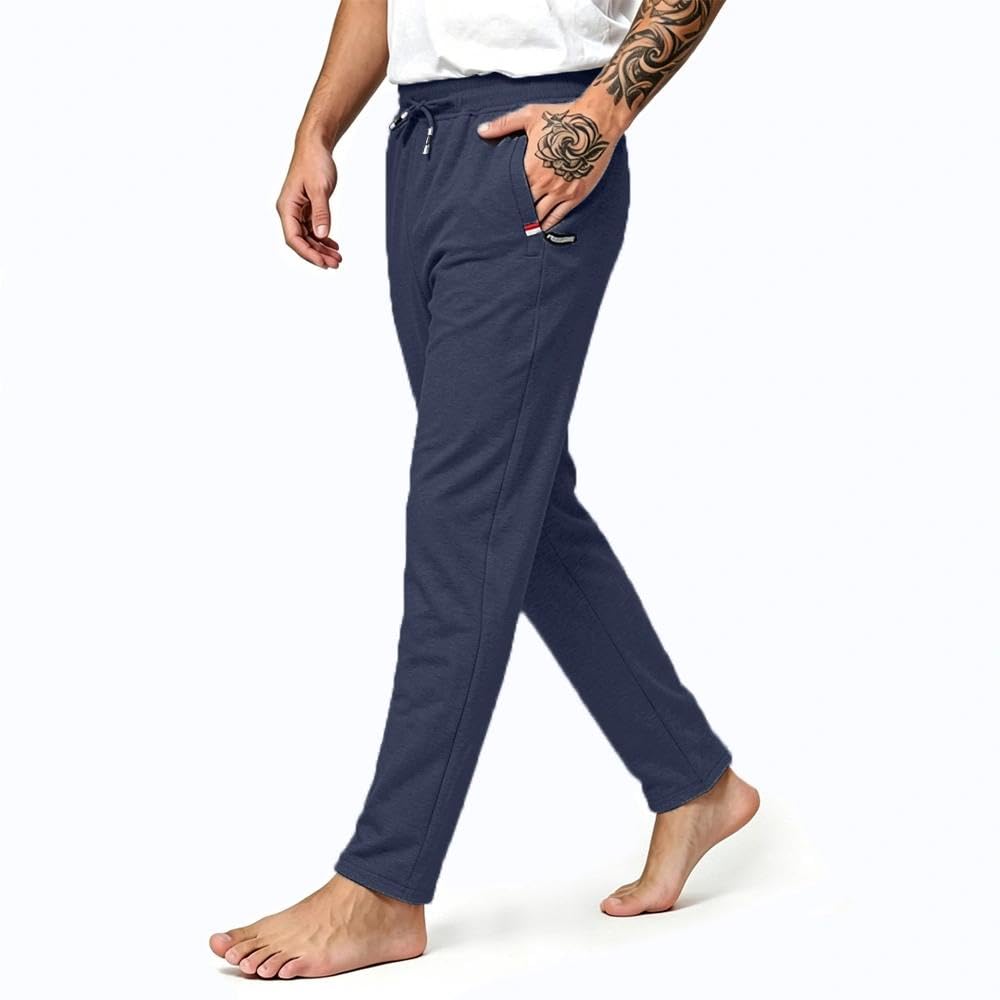 Tansozer Pantaloni Tuta Uomo Sportivi Cotone con Tasche Zip