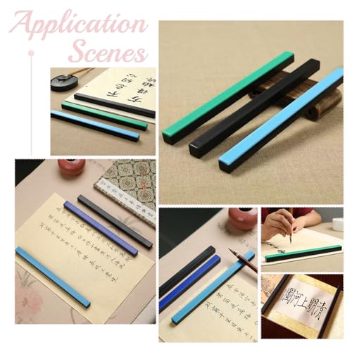 WADORN 3 Colors Chinese Calligraphy Paperweight, Plastic Paperweight for Holding Paper Flat Writing Sumi Drawing Paperweight Calligraphy Brush Rest Practice Writing Tool for Office Desk Accessories - Thumbnail 5