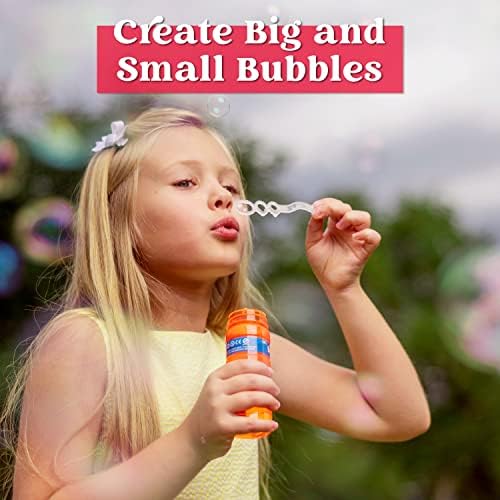 12 4oz Bubble Bottles with Wand Assortment for Kids, Bubble Blower for Bubble Blaster Party Favors, Summer Toy, Birthday, Outdoor & Indoor Activity, Easter