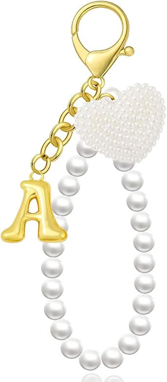 Gold Initial Keychain for Women Letter Bag Charm Purse Key Alphabet Handbags Accessories A