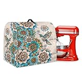 Wnbucioht Hummingbird Floral Stand Mixer Cover Compatible with 4.5-5 Quart Food Processor Protective Covers Dust Stand Proof Cover with Pocket Fits All Tilt Head & Bowl Lift Models Kitchen Appliance-S