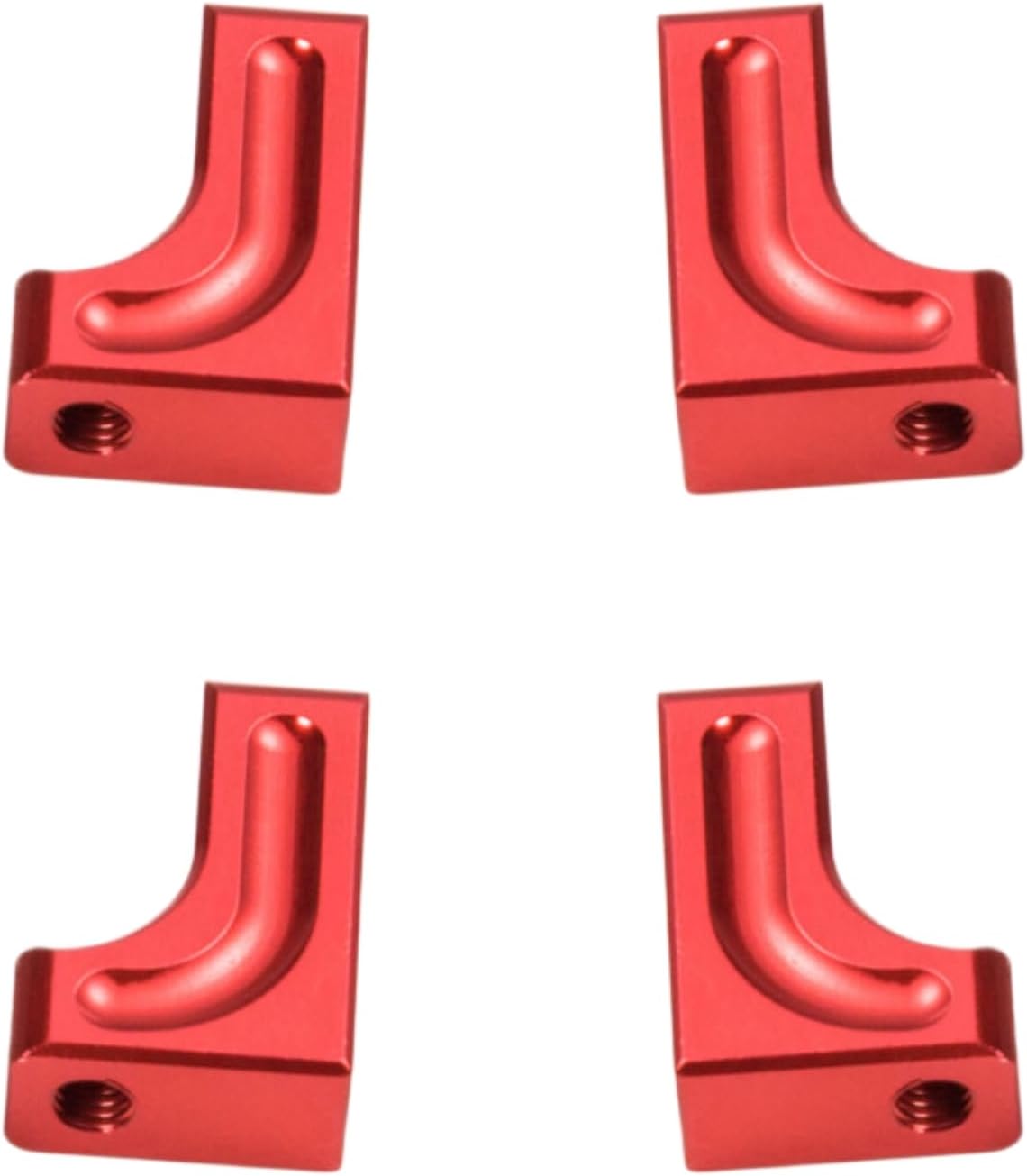 4PCS RC Aluminum Alloy Servo Mounts 1/10th RC Crawler Car CNC Machined Aluminum Servo Mount for SCX10 90047 Wrangler 1/10 RC Crawler Car Upgrades (Titanium)