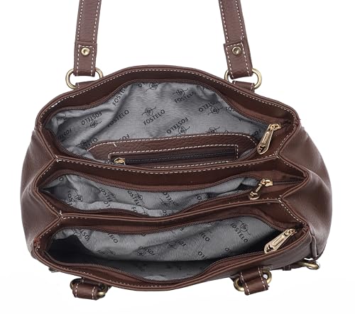 Image of Fostelo Women's Nightingale Satchel Tote Handbag for Women | Ladies Purse | Stylish Shoulder Bag | Gift For Women