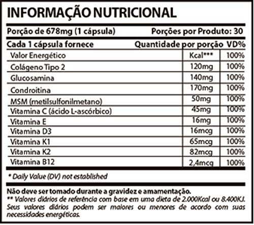 Glucosamina e Condroitina Collagen Colágeno Tipo 2 UC II Sunfood 60 Cápsulas kit 6 Unidades