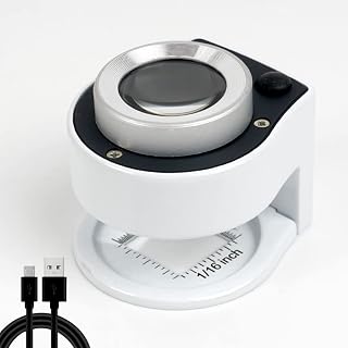 30X USB Rechargeable Coin Collection Supplies with Light, Desktop Metal Jewelers Loupe, Portable Jewelers Loop and loupe Magnifier for Coins Gold Tester Gem Tester Diamond Tester Currency Stamp
