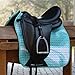 WeatherBeeta Prime Marble Dressage Saddle Pad, Turquoise Swirl Marble Print, Full