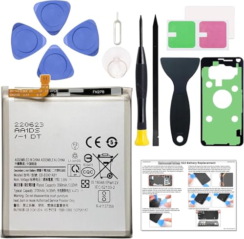 MAXSHARKS Compatible with Galaxy S22 Battery Replacement Kit, High-Capacity Li-ion Battery for Samsung S22, Includes Toolkit & Instructions