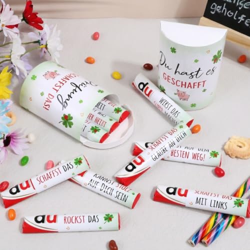 22pcs Aufkleber Set Du schaffst das Glücksbringer Prüfung Banderolen Aufkleber Glücksbringer Viel Glück Aufkleber Motivationsgeschenke Abschluss Prüfung Arbeit Mutmacher Kleinigkeit Geschenk Deko