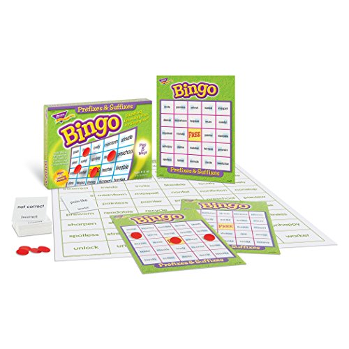 Trend Enterprises: Prefixes & Suffixes Bingo Game, Exciting Way For Everyone To Learn, Play 8 Different Ways, Great For Classrooms And At Home, 2 To 36 Players, For Ages 8 And Up #TOP2