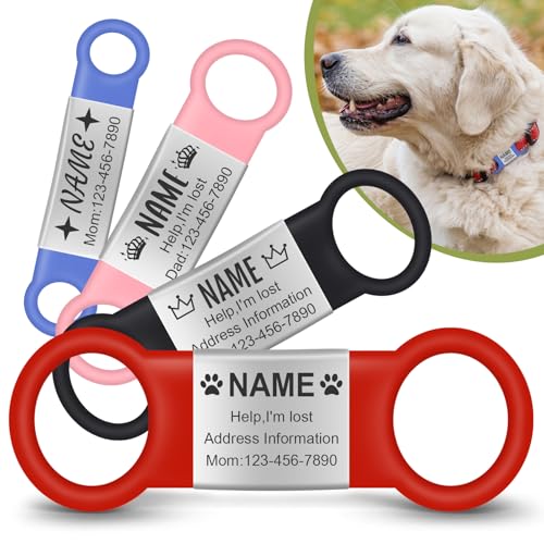Angirlish Custom Silicone Pet ID Tag (Red L)
