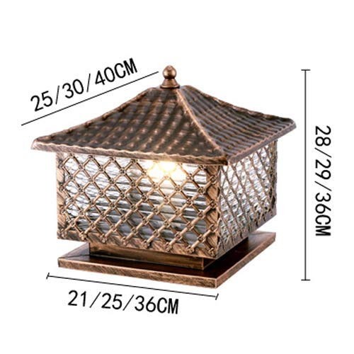 European Square Column Light Fence Patio Gate Light Chinese Plum Lantern Light Garden Villa Waterproof Outdoor Pillar Light (Size : M) #TOP5