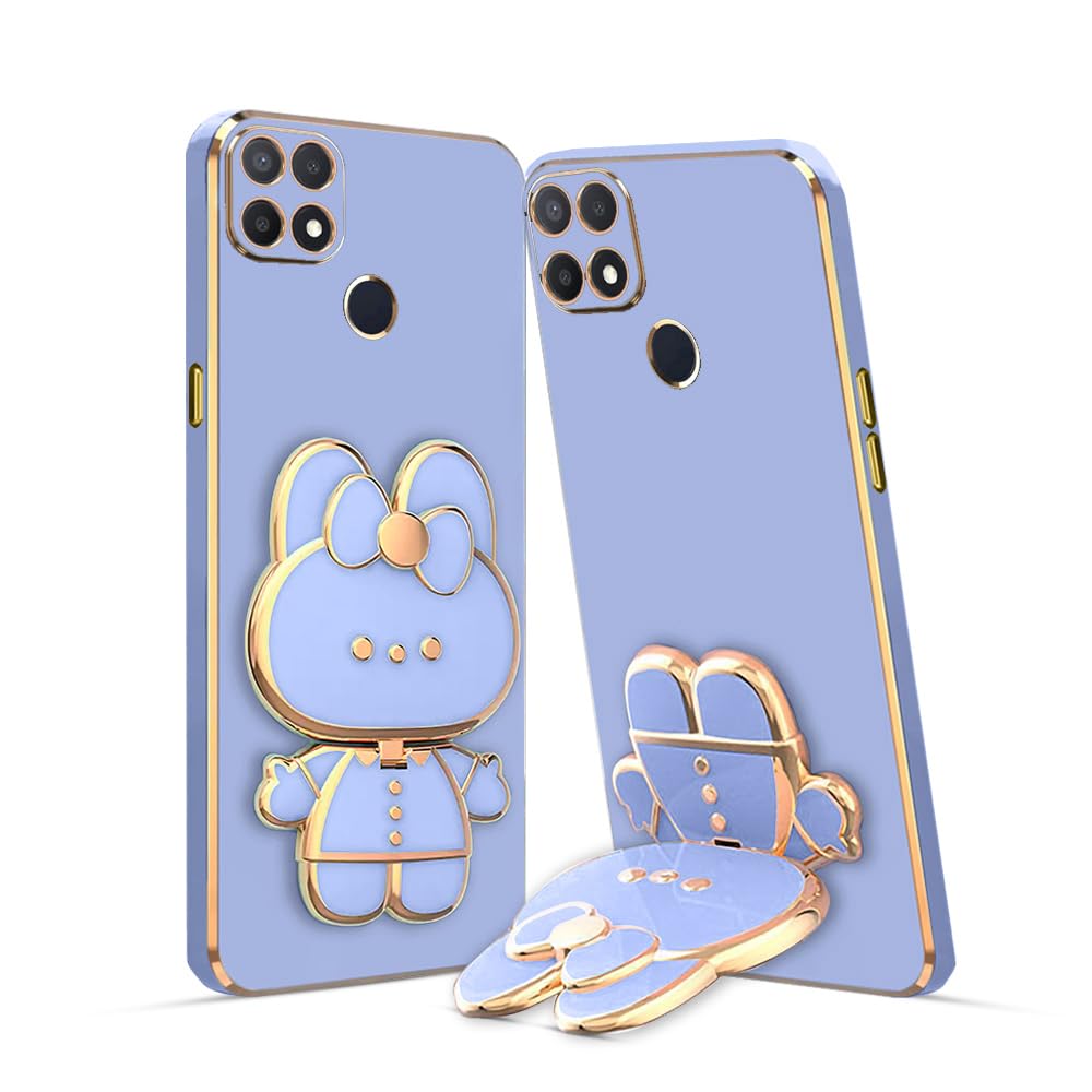 KARWAN Silicone ? 3D Cat Back Case And Cover With Stand Compatible For Oppo A15| Stand And Mirror | Camera Protection | Electroplated | Folding Stand - Blue (B0CCLB6JMW) Amazon Price History, Amazon Price Tracker