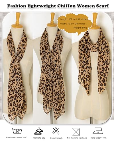 Leopard Scarf for Women, Animal Cheetah Print Shawls 59"x28" Lightweight Breathable Large Scarf for Fashion Wear2