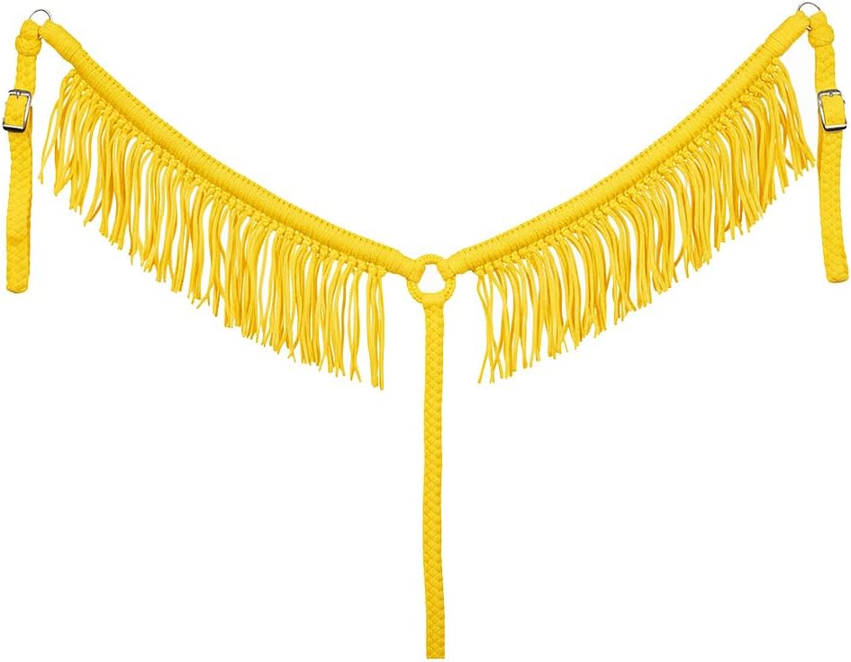HILASON Horse Breast Collar – Flat Braided Paracord with Fringes