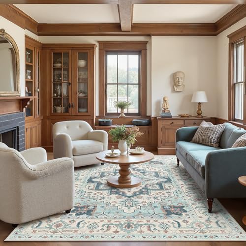 BEIMO Tapis Très Grand Lavable 200x290 cm, Tapis Vintage avec Dos Antidérapant, Durable et Non-Fussel, Tapis Salon, Tapis Chambre, Tapis Bureau à Domicile