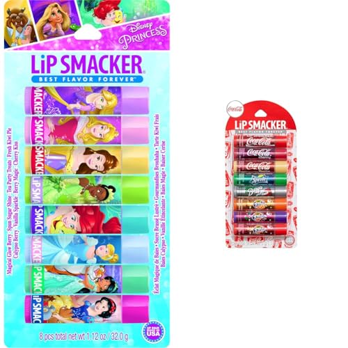 Lip Smacker Disney Princess 8 Count Lip Balm Party Pack and Coca-Cola 8 Count Flavored Lip Balm Assortment