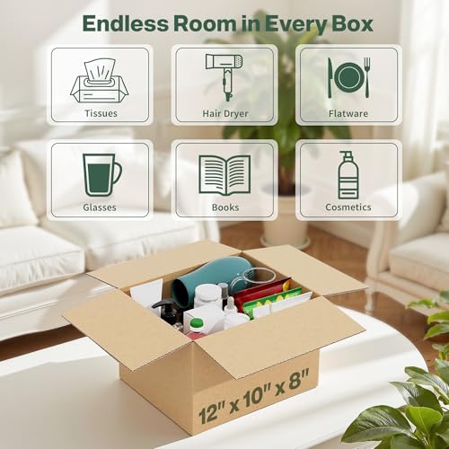 Image of 12x10x8 Shipping Boxes Small Moving Boxes, 25 Packs Cardboard Box Corrugated Boxes Shipping Box Moving Box for Business Packaging Box
