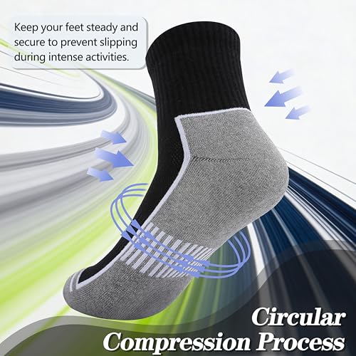Urban Virgin Ankle Compression Quarter Cushion Socks For Men 9-12 White Athletic Reinforced Heels Breathable Socks For Men — view 6