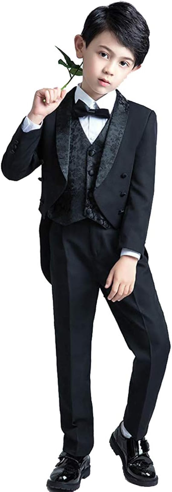 Amazon Cnstone ベビー 子ども用タキシード 黒 ブラック フォーマルスーツ 子供スーツ 男の子 燕尾服 結婚式 ピアノ 発表会 コンクール リングボーイ 七五三 入園式 入学式 卒業式 80 90 100 110 1 130 140 150cm フォーマル 通販