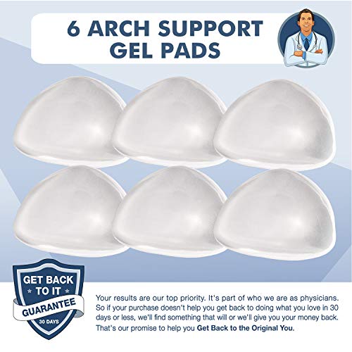 Dr. Frederick's Original Peel & Stick Foot Arch Support Gel Pads - 6 Pieces - High Arch Cushions - Relieves Pain From Pes Cavus #TOP1