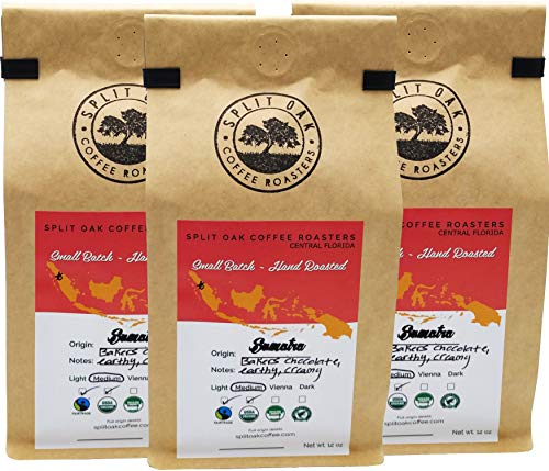 3 Pack Café Orgánico Sumatra en Grano Tostado Medio