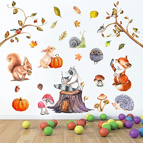 Ins forêt dessin animé Animal lapin renard bricolage autocollant mural Style nordique bébé enfants chambre stickers muraux pépinière décor à la maison Cover