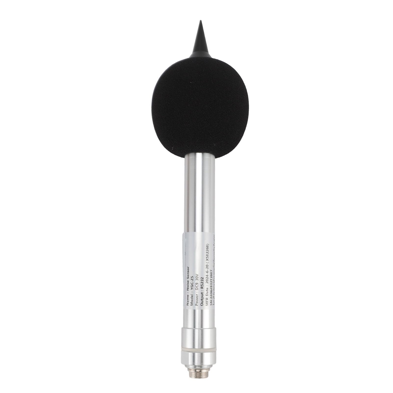 Ejoyous Sensore di Rumore RS232 Fonometro, Trasduttore di Rumore in Lega di Alluminio da 30 a 130 DB da 20 Hz a 12,5 KHz DC da 9 a 30 V per Monitoraggio Ambientale Industriale Interno Ed Esterno