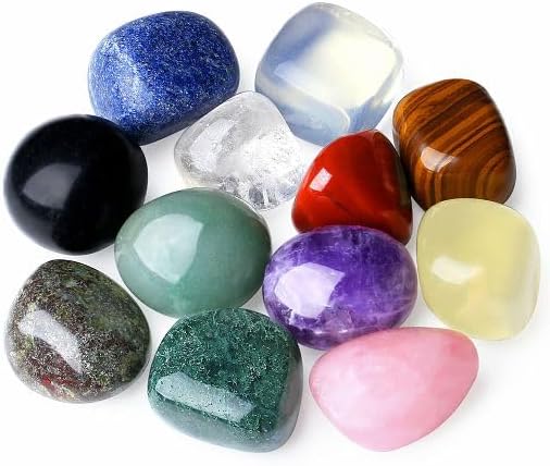 Miniatura 2 de YATOJUZI 12 piezas de cristales curativos naturales mezclados a granel, piedras de bolsillo pulidas para energía, reiki, volteo, cabaña, equilibrio,