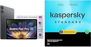 Redmi Pad Pro 5G | Snapdragon 7s Gen 2| 12.1-inch/30.7cm XL Display | 33+ Days Ultra-Long Standby | 10000mAh + Kaspersky Standard Mobile Security 1 Device 1 Year (Physical Pack)