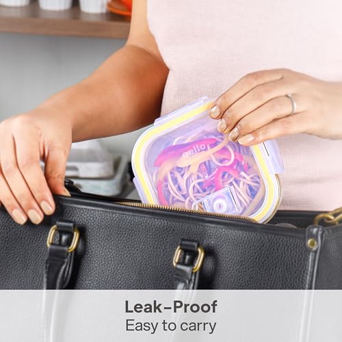 Image of CELLO Fit & Fresh Square Lunch Box Container For Daily Use 320 ml, Clear | Microwave & Fridge Safe Toughened Glass Airtight Leakproof Food Storage Tiffin Box Container For Kitchen, Travel & Office Use