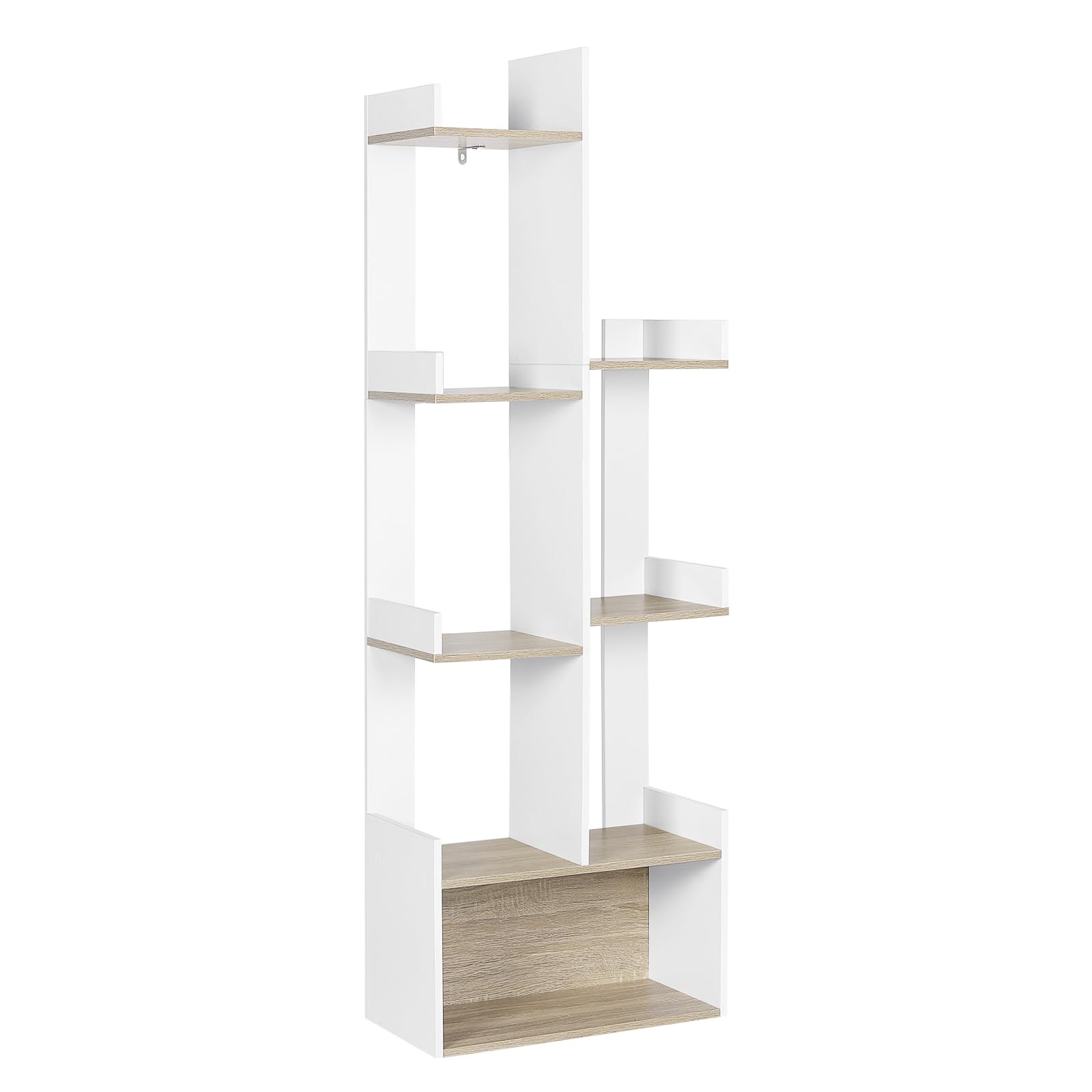 EUGAD Librería en Forma de Árbol con 8 Compartimentos, Color Blanco, Roble
