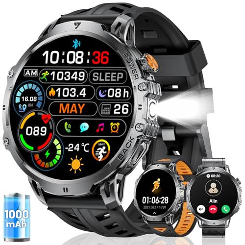 La mejor selección de pila para smartwatch más recomendados. 44 LIGE Reloj Inteligente Hombres con Llamada Bluetooth,Batería 1000mAh Smartwatch 1,85'' con Frecuencia Cardíaca/Monitor Sueño/Podómetro,100 Modos Deportivos, Resistente Agua...