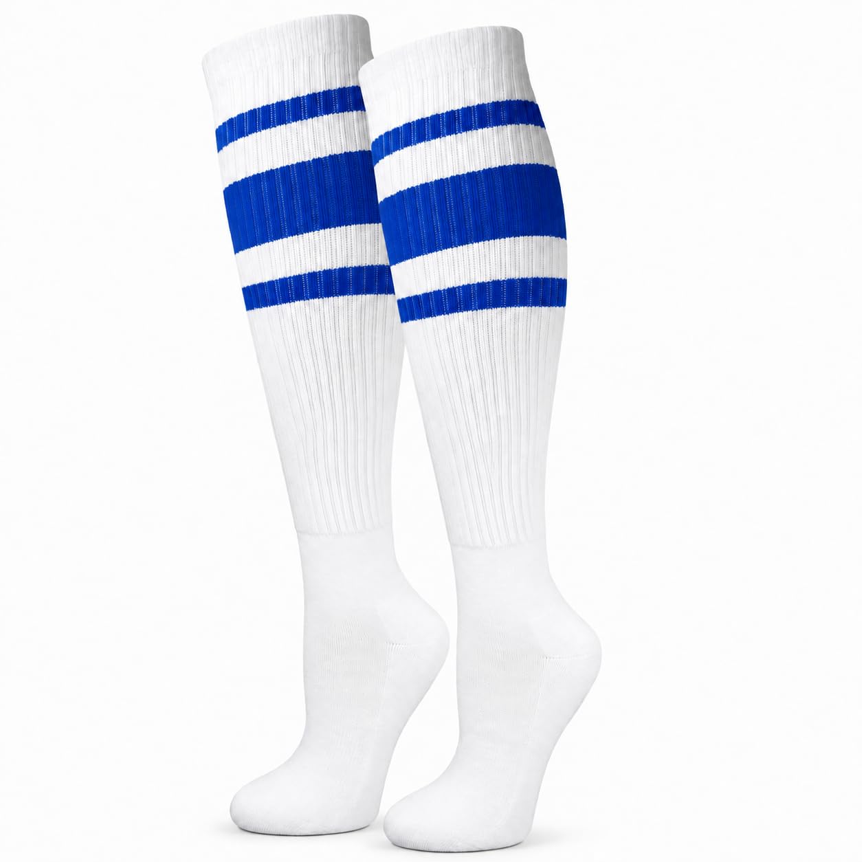 Premium Striped Adult Knee High Tall Athletic Skater Tube Socks