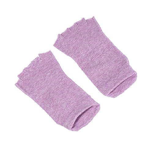 TOVINANNA 1 Pair Open Toed Non Slip Yoga Socks for Women Moisturizing Breathable Sports Socks for Running Walking and Daily Use Violet