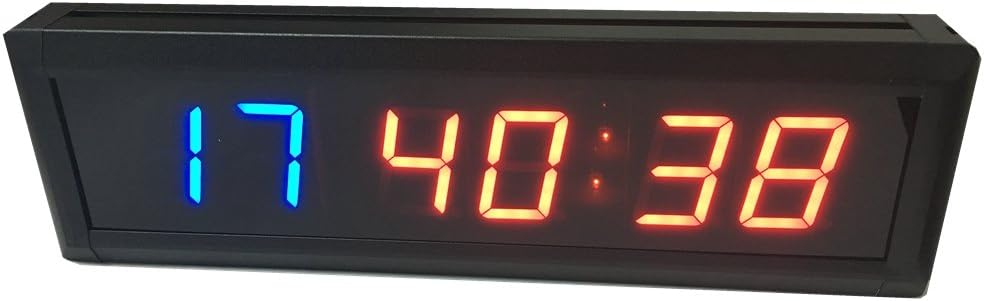 AZOOU Internal Training Timer Gym Boxing Tabata Stopwatch Led Wall Clock for Fitness W/Remote Control