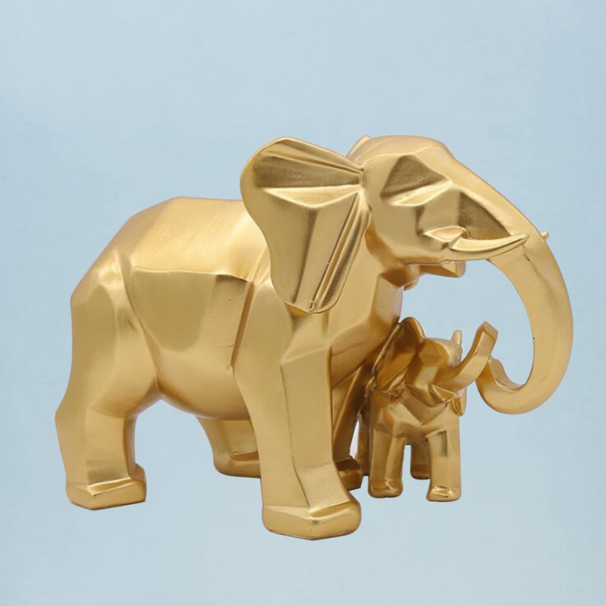 ifundom Figura de Resina Dorada de Elefante para Escritorio en Oficina y Jardín, Diseño Vívido para Uso Familiar