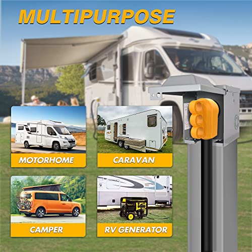 Mictuning 125 250V 50Amp Heavy Duty Rv Replacement Male Plug With Ergonomic Handle Yellow #TOP6