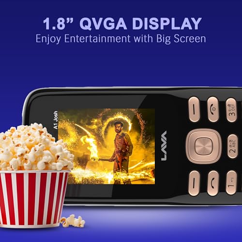Image of Lava A1 Josh (with BOL Feature) Dual Sim Keypad Mobile Phone | Long-Lasting Battery |22 Launguages Read Support | Auto Call Recording | Call Blink Notification (Black Gold)