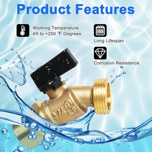 Kodilin-Brass-Water-ContainerRain-Barrel-Spigot-34-Threaded-Quarter-Turn-Ball-Valve-with-Bulkhead-Fitting-Lead-Free-CompliantSuitable-for-Garden-Hose-Thread-Connection