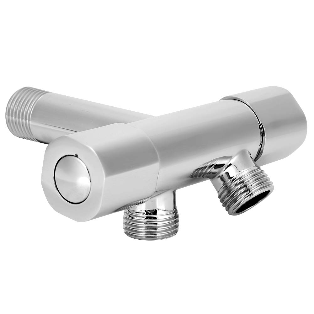 Dreiwege Umschaltventil aus Messing, G1/2 Zoll Doppelgriff Wasserhahn mit doppelter Steuerung, für Kalt- und Warmwasseranschluss in Badezimmer und Dusche