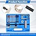 8MILELAKE Steering Wheel Puller Kit, Automotive Steering Wheel Lock Plate Removal Tool, Car Compressor Remover Tool Set (Blue)