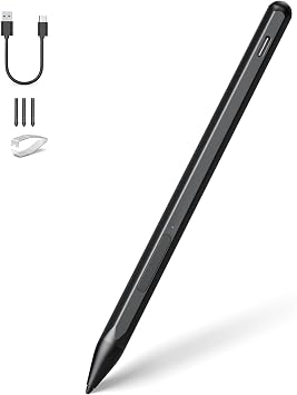 Stylus Pen for HP Envy X360 Pavilion X360 Specter X360 Spectre X2 Envy X2 Rechargeable MPP 2.0 Tilt Active Pen with 4096 Pressure Sensitivity, Palm Rejection, Tpye-c Charge, Black
