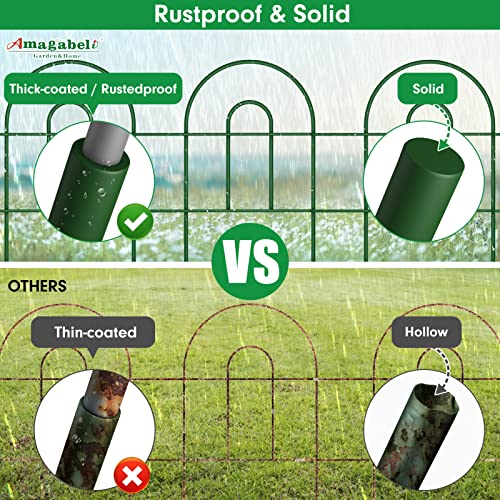 Amagabeli 35 Panels Decorative Garden Fence 50Ft (L)X 18In(H) Rustproof Green Iron Landscape Wire Folding Fencing Ornamental Panel Border Edge Edging Patio Flower Bed Animal Barrier For Dog #TOP3