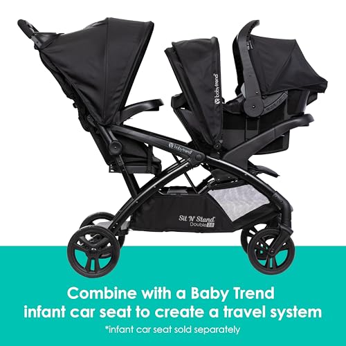 Image of Baby Trend Sit N' Stand Double 2.0 Stroller, Madrid Black