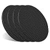 4 Pcs Trivets for Hot Dishes Kitchen Heat Resistant Silicone Trivet Extra Thick Large Non Slip 1 Black